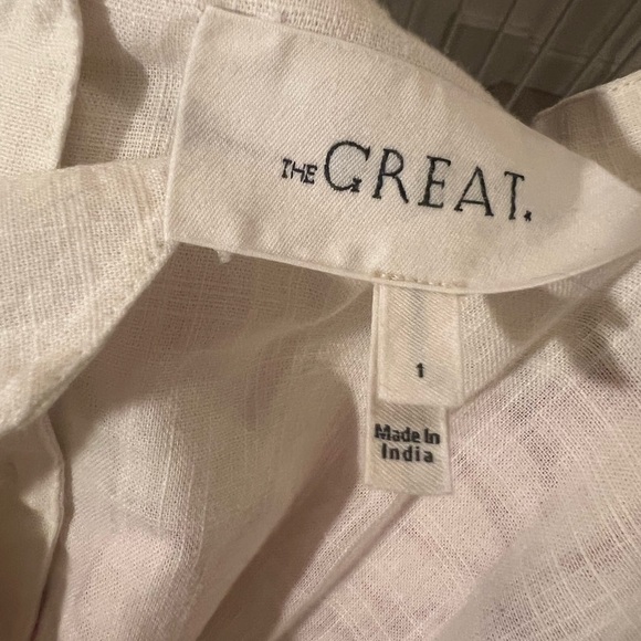 The Great. Applique Floral Horizon Sleeveless Midi Dress Cream Red - Picture 6 of 6